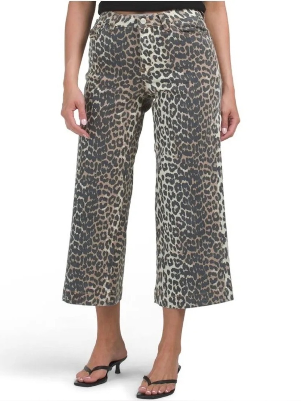 Oat New York leopard wide leg pants size 10